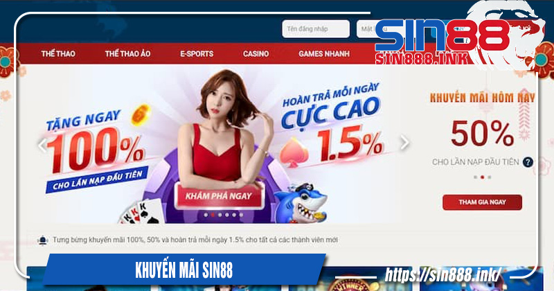 những chương trình khuyến mãi tại sin88