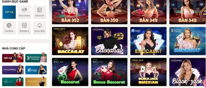 giới thiệu sảnh cược casino sin88